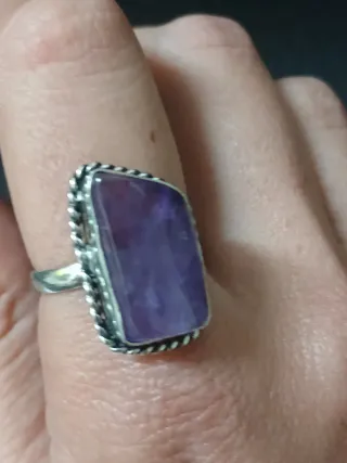 Anel Artesanal Indiano Pedra Ametista