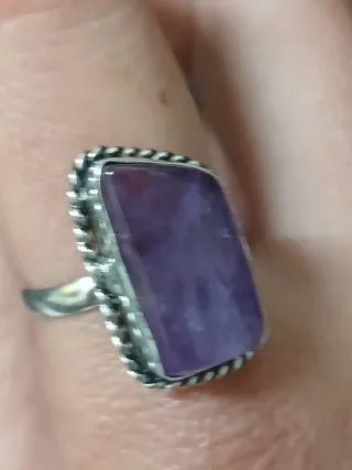 Anel Artesanal Indiano Pedra Ametista