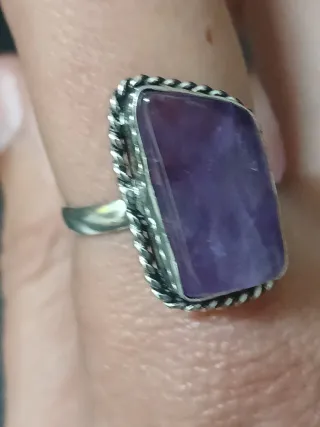 Anel Artesanal Indiano Pedra Ametista