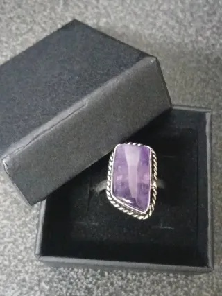 Anel Artesanal Indiano Pedra Ametista