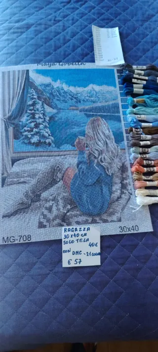 Kit Mezzopunto Ragazza nel Chalet 30x40 cm