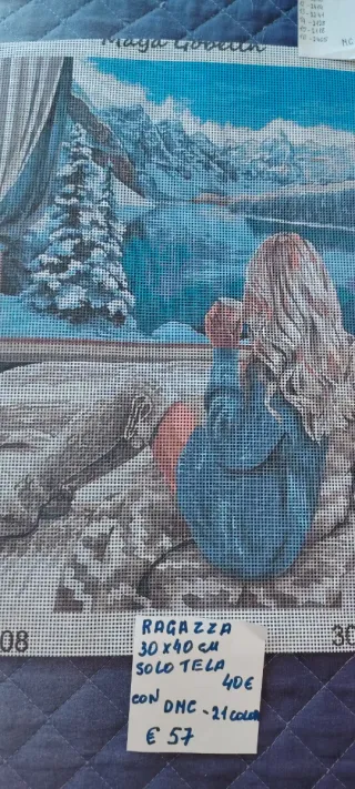 Kit Mezzopunto Ragazza nel Chalet 30x40 cm