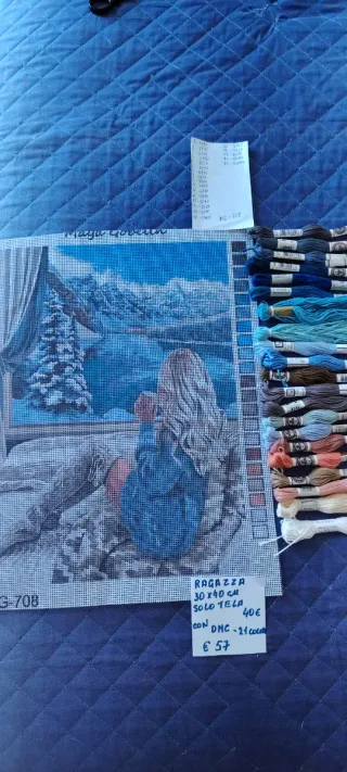 Kit Mezzopunto Ragazza nel Chalet 30x40 cm