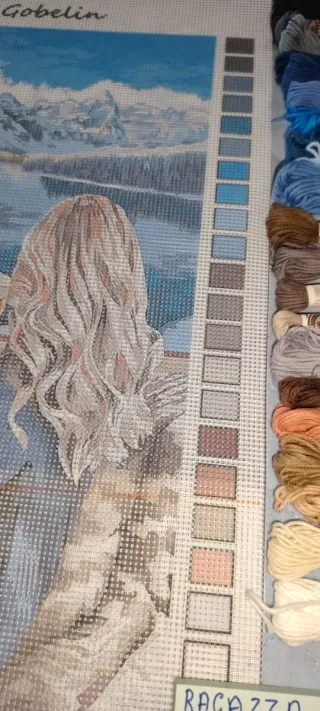 Kit Mezzopunto Ragazza nel Chalet 30x40 cm