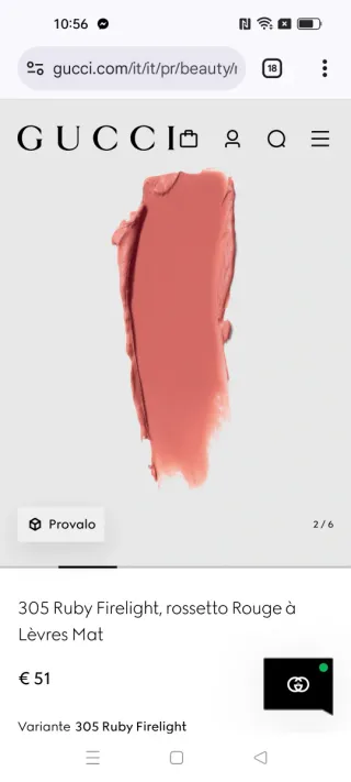 Rossetto Gucci Rouge à Lèvres Mat 305 Fire light