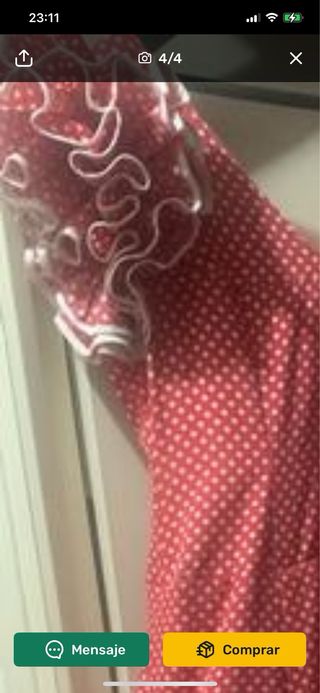 Traje de Flamenca Rojo con Lunares Blancos