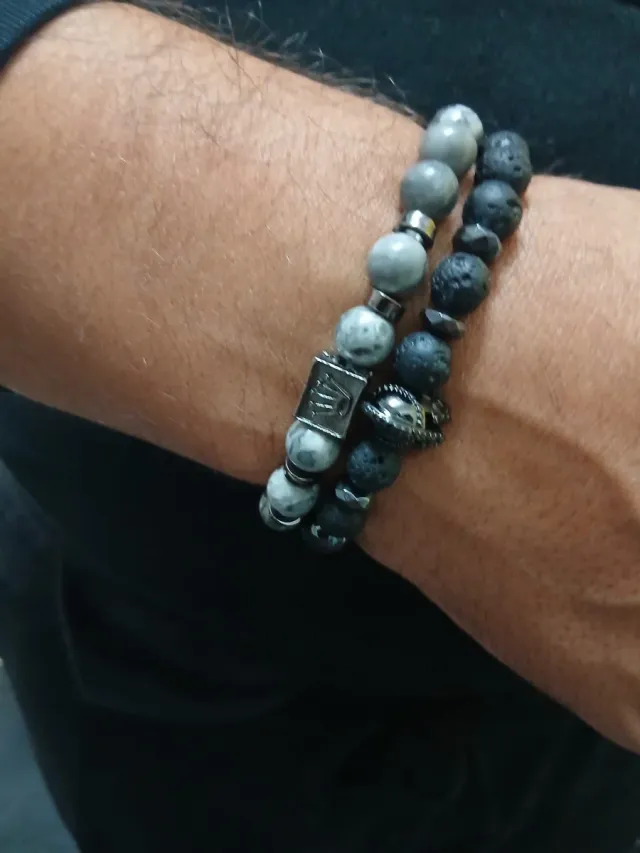 Pulseiras Masculinas Lava e Ágata