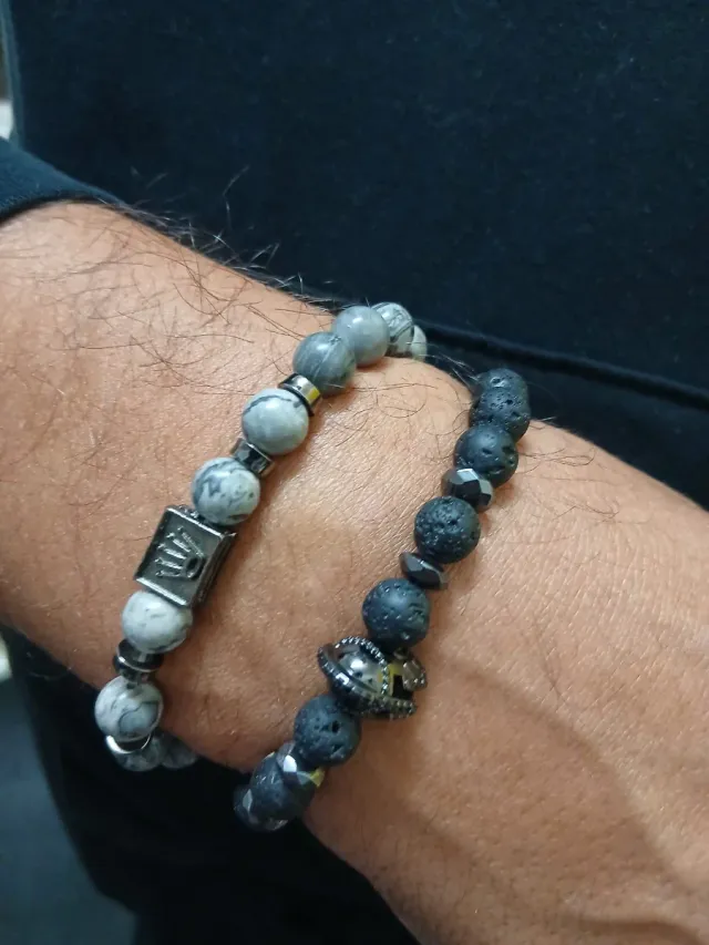 Pulseiras Masculinas Lava e Ágata