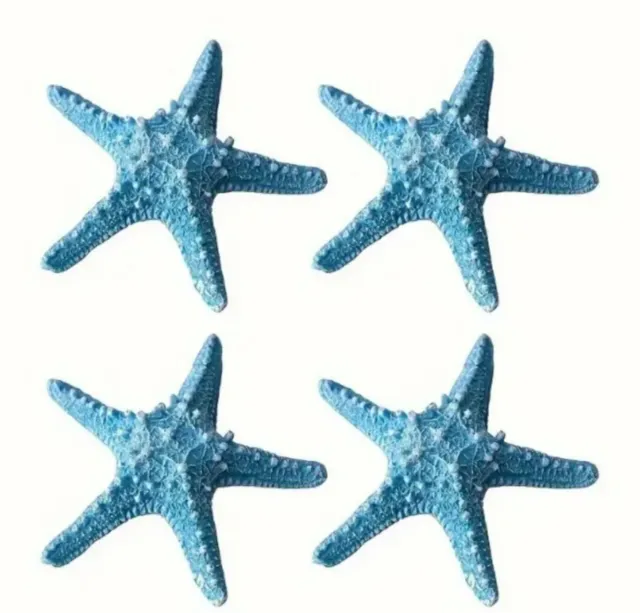 Conjunto 4 estrellas de mar azules