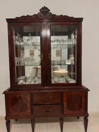 Vitrina Antigua Madera y Cristal