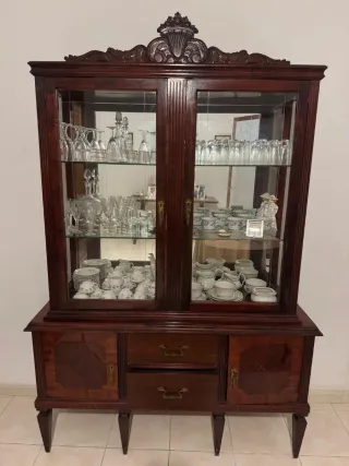 Vitrina Antigua Madera y Cristal