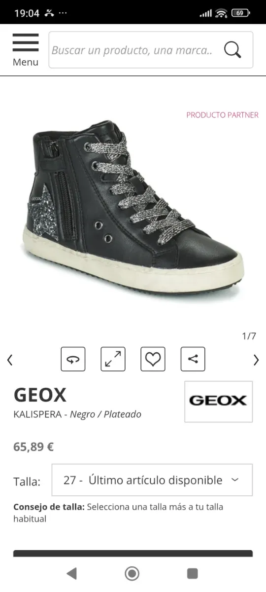 Botines Geox Niña Kalispera Negro y Plata