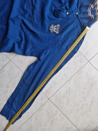 T shirt polo longsleeves vintage 90s navy blue