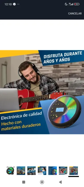 Reproductor CD KLIM Bluetooth, Micro SD, Graba