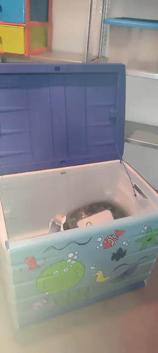 Baúl Resina Infantil Acuario Azul/Verde