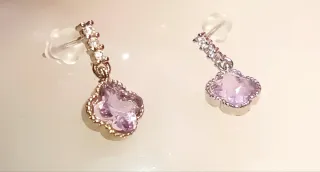 Pendientes trébol amatista plata