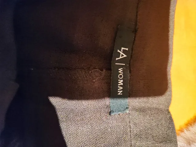 Pantalón Palazzo Lino Bordado Marrón