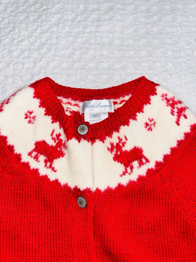 Jersey niña rebeca roja renos