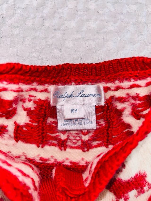 Jersey niña rebeca roja renos