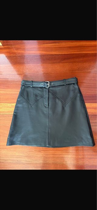 Falda Scalpers Piel Mujer Negra
