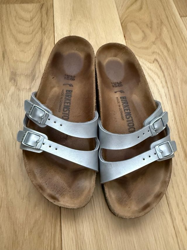 Sandalias Birkenstock Mujer Talla 38 Plata