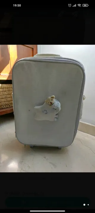 Maleta infantil Tuc Tuc gris y blanca