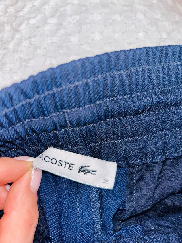 Pantalones Lacoste Mujer Azul