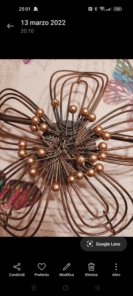 Fiori decorativi ermatende in filo metallico