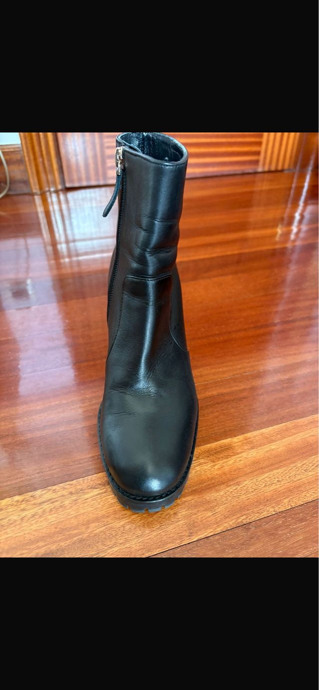 Botines Uterque Negros Tacón