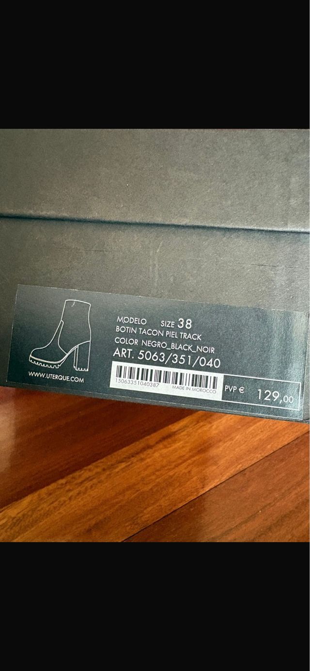 Botines Uterque Negros Tacón
