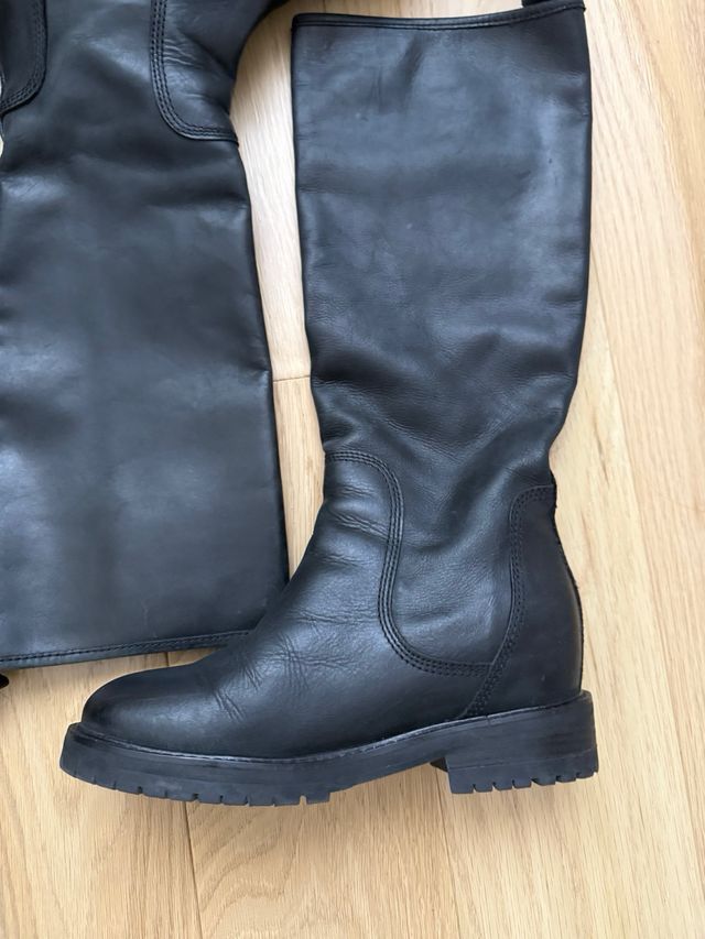 Botas altas piel Mango Talla 38