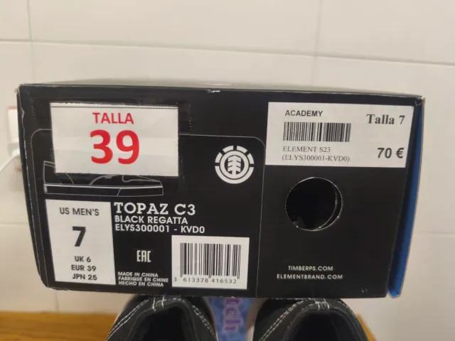 Zapatillas Element Lona Negras y Blancas