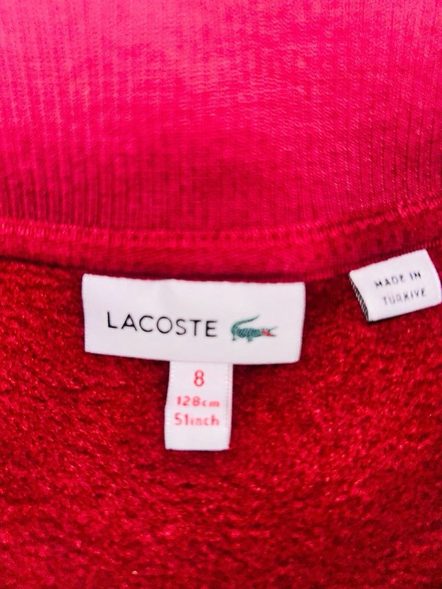 Vestido sudadera Lacoste niña rojo