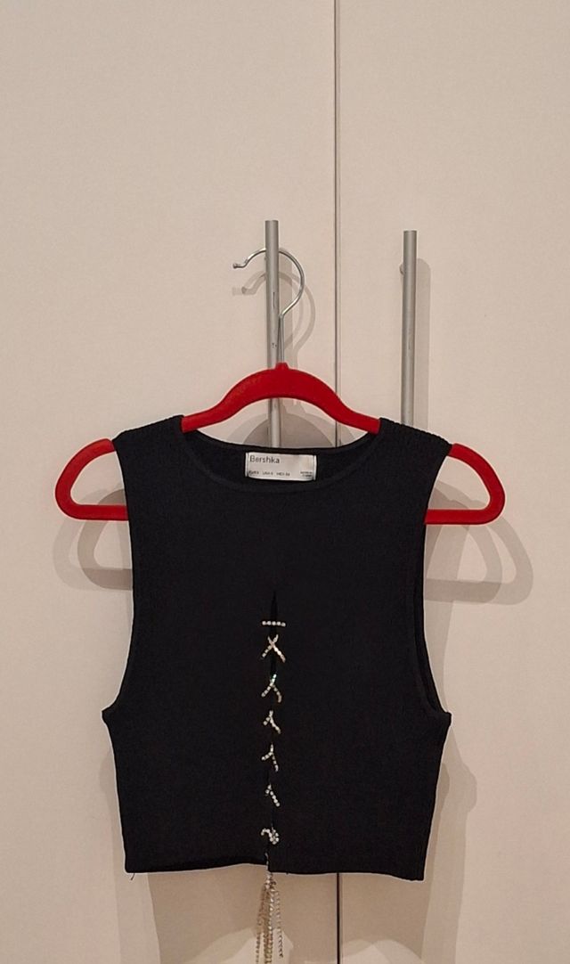 Top negro noche  sin mangas