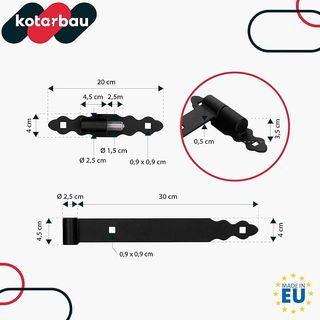 Bisagra KOTARBAU® 300mm Puerta Hierro Negro