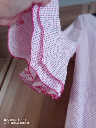 Traje de flamenca rosa volantes talla 44