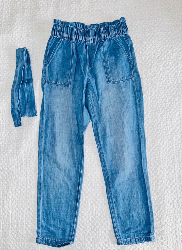 Pantalón tejano niña con cinturón