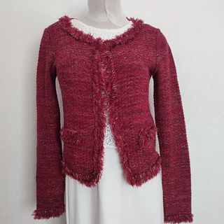 Chaqueta de punto con flecos. Trucco. Talla M