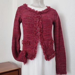 Chaqueta de punto con flecos. Trucco. Talla M