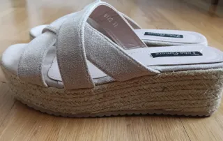 Sandalias cuña esparto Dino Amore beige