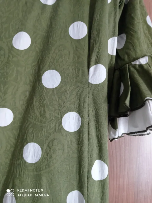 Traje Flamenca Verde Lunares Blanco Talla 44