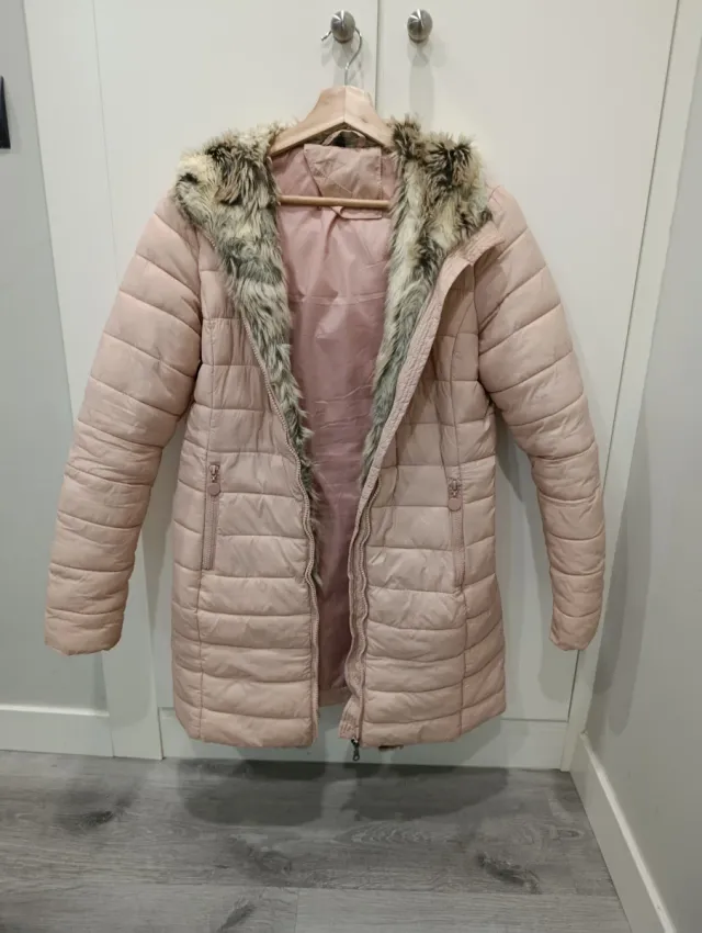 Cazadora acolchada entallada rosa