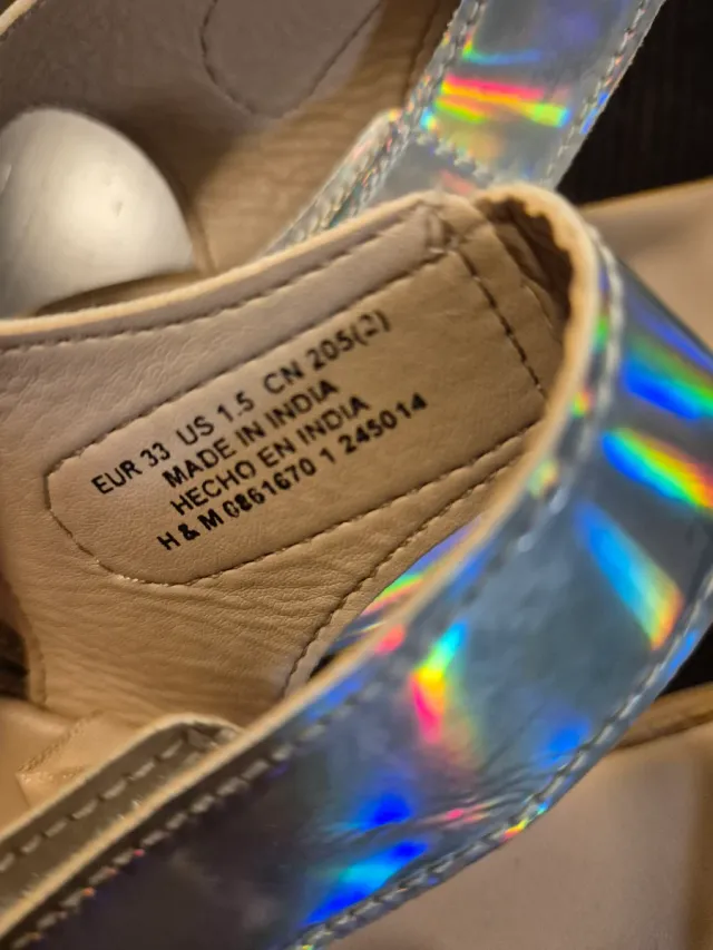 Sandaliasplateadas espejo,  Holográficas T33