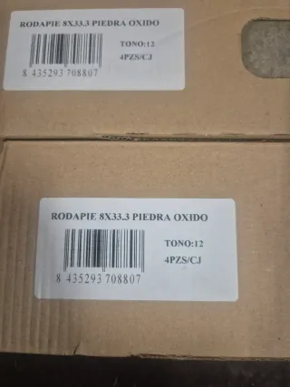 4 Rodapiés Cerámicos Piedra Óxido 33.3cm