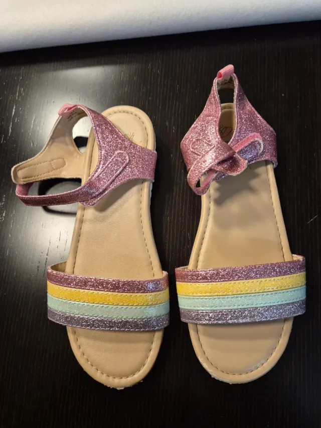 Sandalias niña glitter arcoíris T33