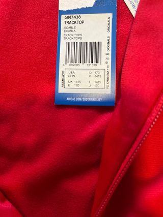 Chaqueta Adidas Roja Logo Tricolor