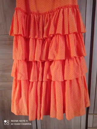 Traje de flamenca naranja lunares