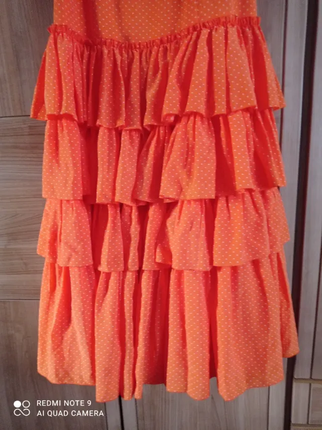 Traje de flamenca naranja lunares
