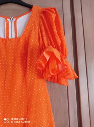 Traje de flamenca naranja lunares