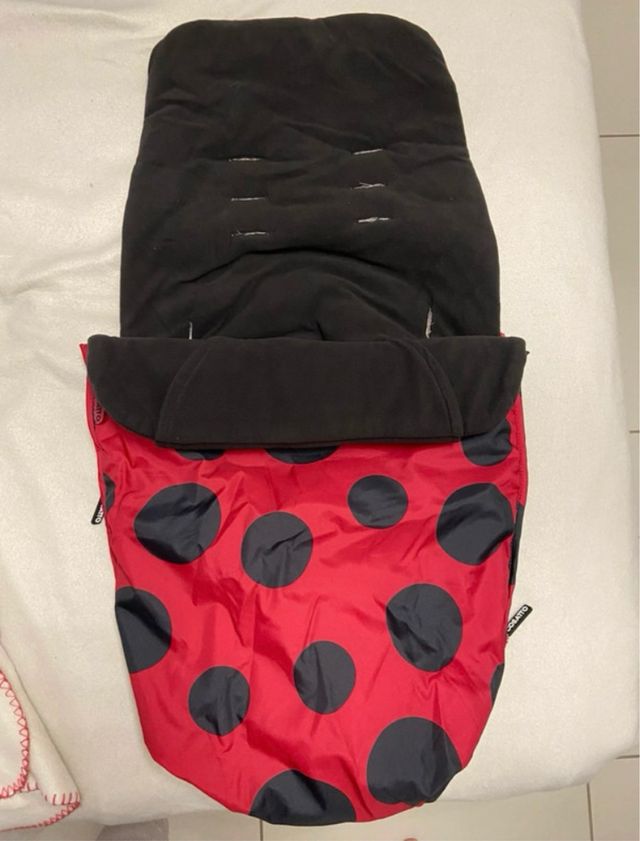 Sacco passeggino pois rosso e nero